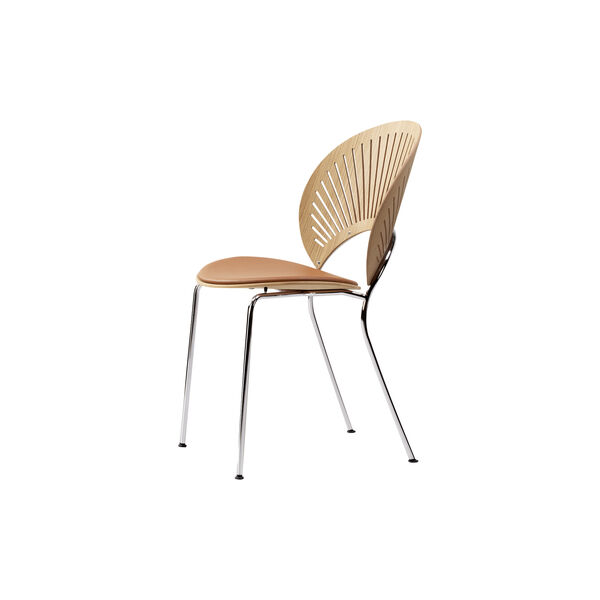 3396 Trinidad stol med s&aelig;depolstring, oiled oak/cognac/chrome, Fredericia Furniture