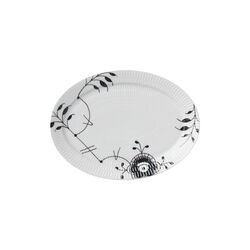 Sort Mega Riflet oval tallerken 28 cm, Royal Copenhagen