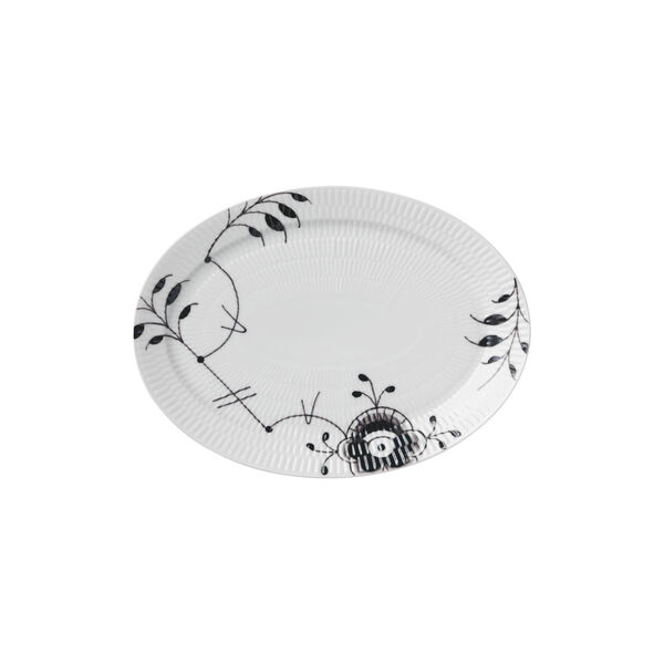Sort Mega Riflet oval tallerken 28 cm Sort Mega Riflet oval tallerken 28 cm, Royal Copenhagen