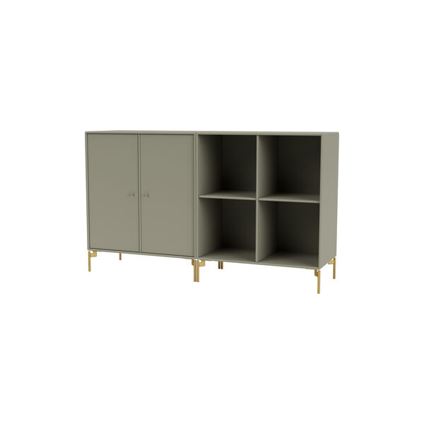 PAIR klassisk sk&aelig;nk med ben i messing, 144 fennel, Montana Furniture