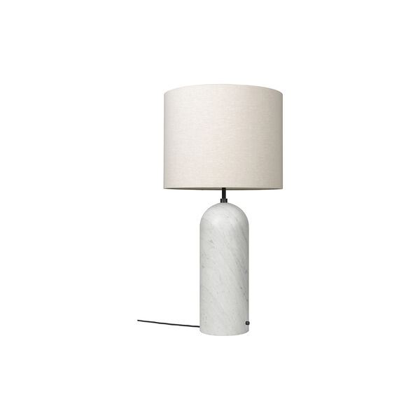 Gravity XL Floor Lamp, white marble/canvas, GUBI