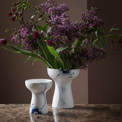 Blå Mega Riflet vase 19 cm, Royal Copenhagen