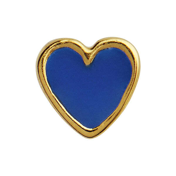 Petit Love Heart Cobalt Blue Enamel Single, gold, Stine A Jewelry