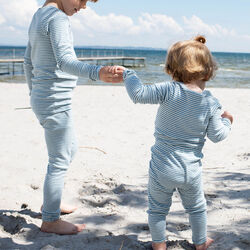 Baby body stribet, azur/ecru, Serendipity