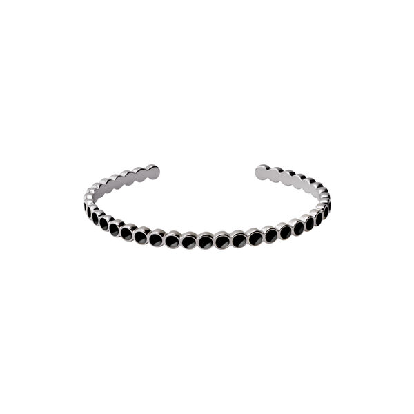LUMI Bracelet, rhodium/black, bangle up