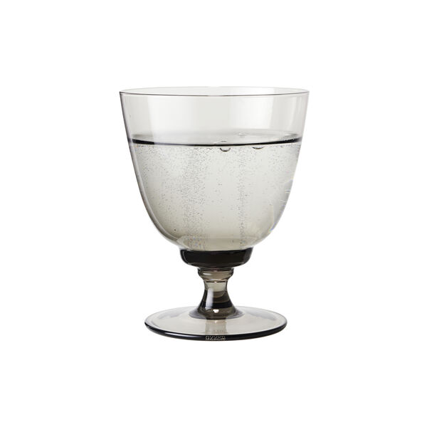 Flow glas på fod, smoke, Holmegaard