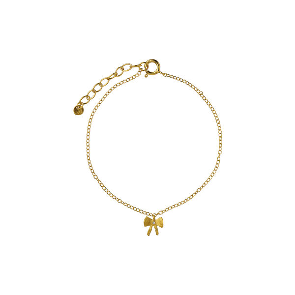 Petit Bow with Stone Bracelet, gold, Stine A Jewelry