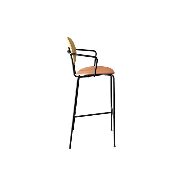 PIET HEIN Bar Chair with Arms, olieret eg/Silk Cognac, Sibast Furniture