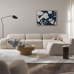 Wolke 4-seater Modular Corner Sofa, boucl&eacute; light beige, Westwing Collection