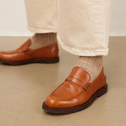 Loafer, cognac, ANGULUS