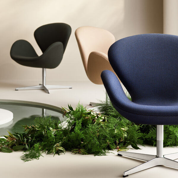 Svanen™ 3320 loungestol, green/grey 0988, Fritz Hansen
