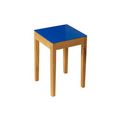Stool/Side Table, KaBo blue/oiled oak, a seat in Siena