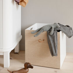 2 Wood opbevaringskasser, hvid/eg, Oliver Furniture