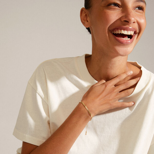 JOANNA Flat Snake Chain Armbånd, gold plated, Pilgrim