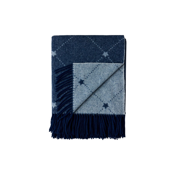 Icons Signature Star Recycled Wool Throw, navy/white, Lexington