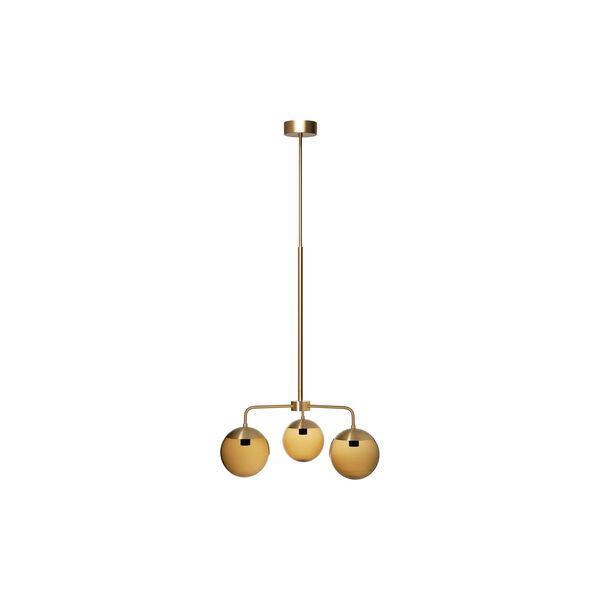 Lord 3 Chandelier, brass/brown, Rubn