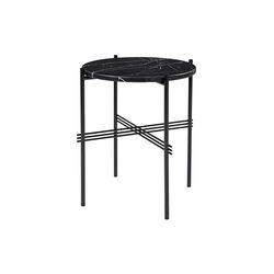TS Side Table Round, black marquina marble/black, GUBI