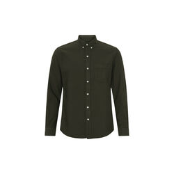 Organic Button Down Shirt, hunter green, Colorful Standard