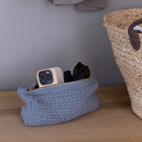 Strikket Clutch Petra, med grey melange, By LOHN