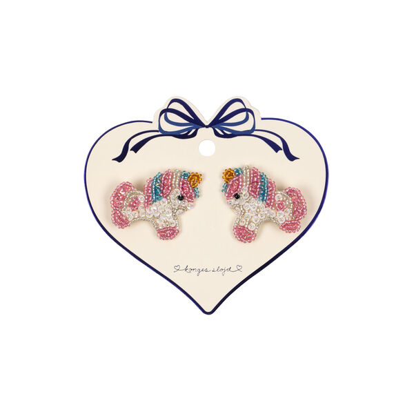 2 Pack Unicorn Beaded Hair Clips, unicorn, Konges Sløjd