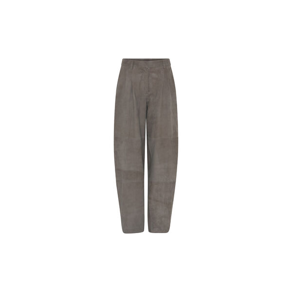 SuedaBBBarel suede pants, taupe grey, Bruuns Bazaar