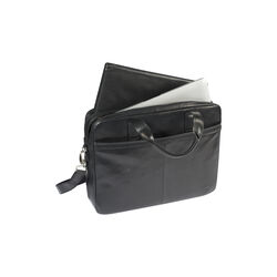 2 Compartment Laptop Briefcase, black, Tony Perotti