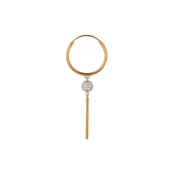 Vintage Disco Ball Earring Single Single, silver/gold, Stine A Jewelry