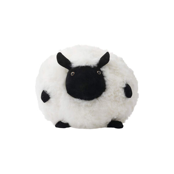 Cute Sheep rund pude &Oslash; 20 cm, white/black, NATURES Collection