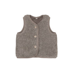 Vest Wool Teddy w. Lining, camel melange, HUTTEliHUT