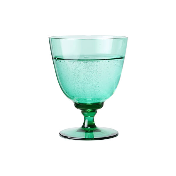 Flow glas på fod, emerald green, Holmegaard