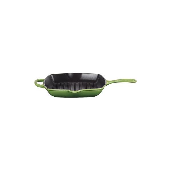Signature st&oslash;bejern kvadratisk grillpande 26 cm, bamboo green, Le Creuset