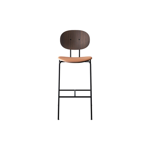 PIET HEIN Bar Chair, oiled walnut/Silk Cognac PIET HEIN Bar Chair, oiled walnut/Silk Cognac, Sibast Furniture