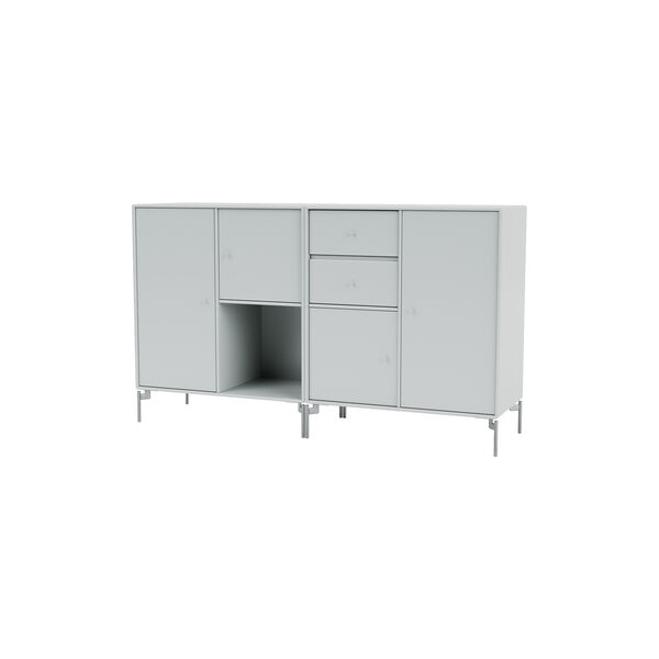 COUPLE bred sk&aelig;nk med ben i krom, 156 oyster, Montana Furniture