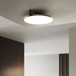 INLAY ROUND C2 loft-/v&aelig;glampe, matt black/satin gold, LIGHT-POINT