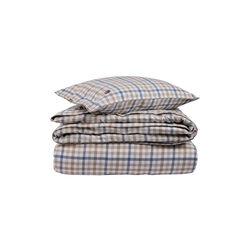 Checked Cotton Flannel Bed Set, misty blue/beige/white, Lexington