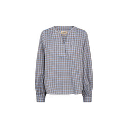 MMYen Check Blouse, ultramarine, MOS MOSH