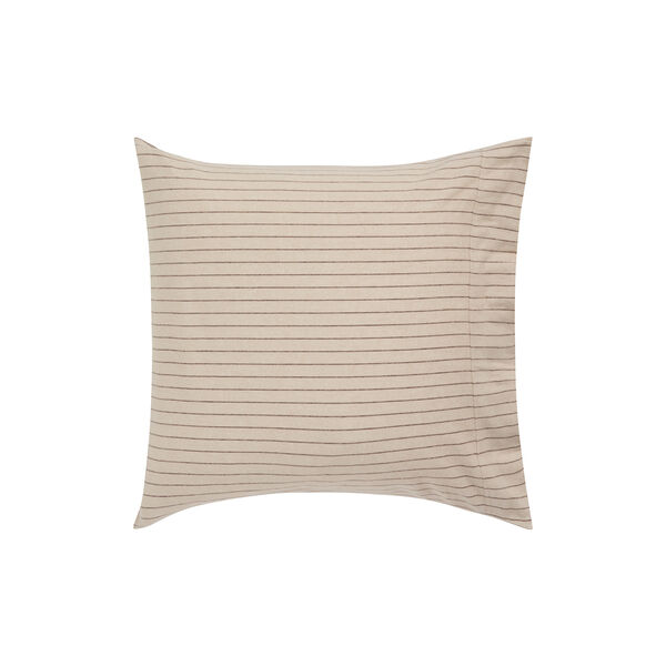 Pin Striped Flannel Pillowcase | Fudge/Beige/Fig | Pudebetr&aelig;k, Lexington