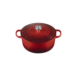 Signature st&oslash;bejern rund gryde | 28 cm | Cerise, Le Creuset