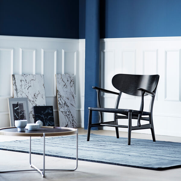 CH22 loungestol, sortlakeret eg/sort, Carl Hansen & S&oslash;n