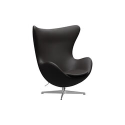 &AElig;gget&trade; 3316 loungestol, Aura black brown/satin brushed aluminium, Fritz Hansen