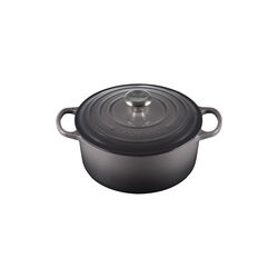 Signature rund st&oslash;bejernsgryde &Oslash; 24 cm, flint, Le Creuset