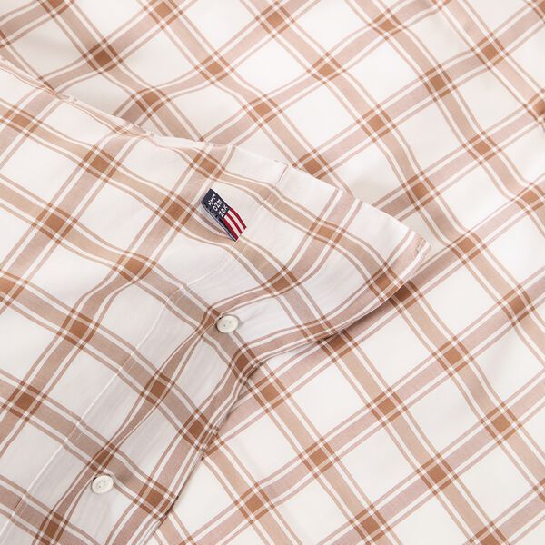 Checked Pin Point Bed Set | White/Fudge | Senget&oslash;j, Lexington
