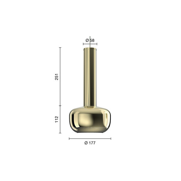 VL 56 pendel, polished brass VL 56 pendel, polished brass, Louis Poulsen