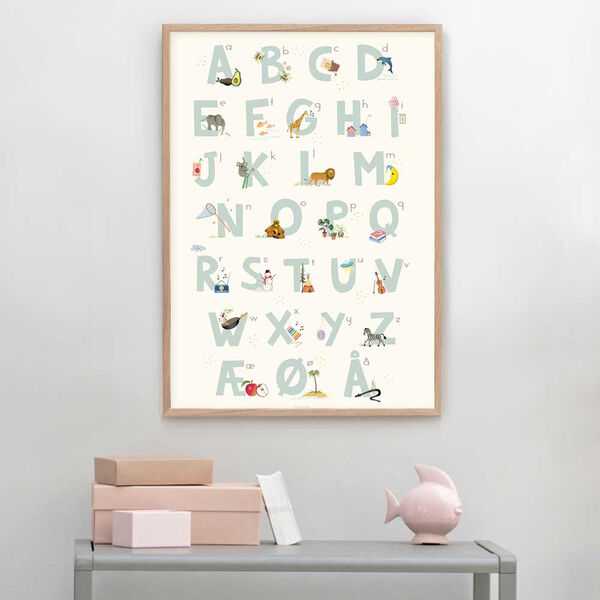 Alfabet Blå dansk plakat, ViSSEVASSE