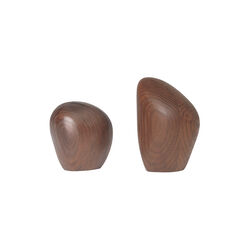 Cairn Salt and Pepper Set, dark brown, Ferm Living