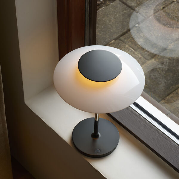 PH 80 Portable lampe, opal white/high lustre chrome plated, Louis Poulsen