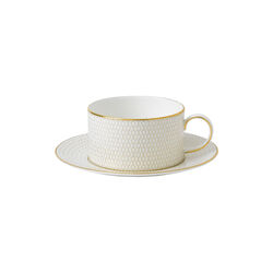 Gio Gold Teacup with saucer, Gold/white, Wedgwood
