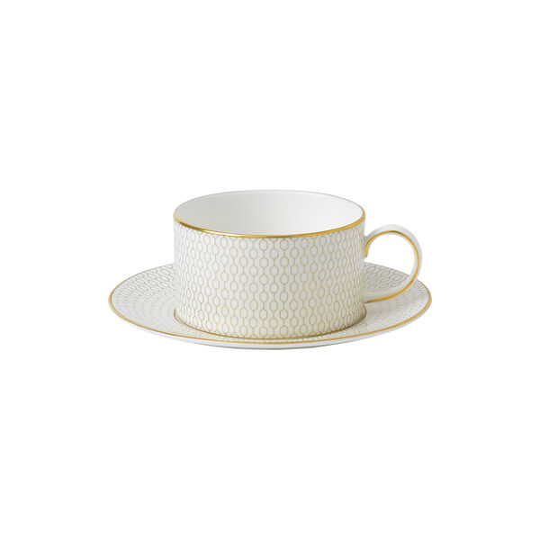 Gio Gold Teacup with saucer, Gold/white, Wedgwood