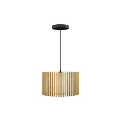 Komorebi Circle Pendant, oak/black, UMAGE