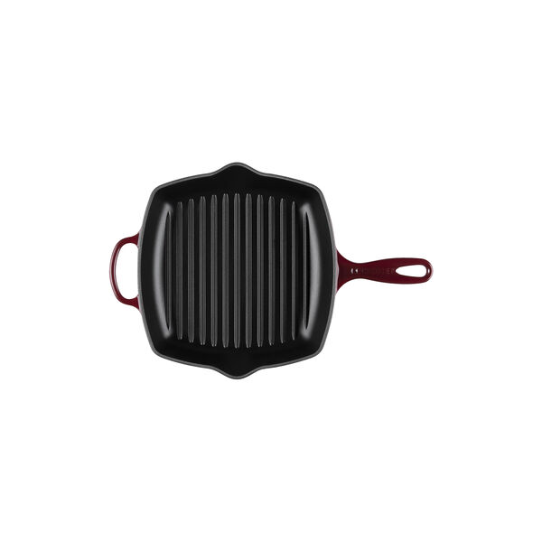 Signature st&oslash;bejern kvadratisk grillpande 26 cm, garnet, Le Creuset